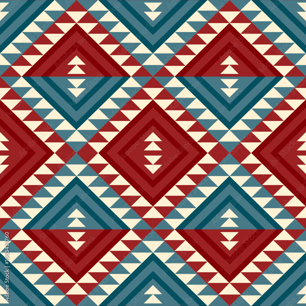 Fototapeta premium American tribal native pattern.Ethnic traditional Navajo,Aztec,Apache,Southwest vector style.Geometric boho abstract