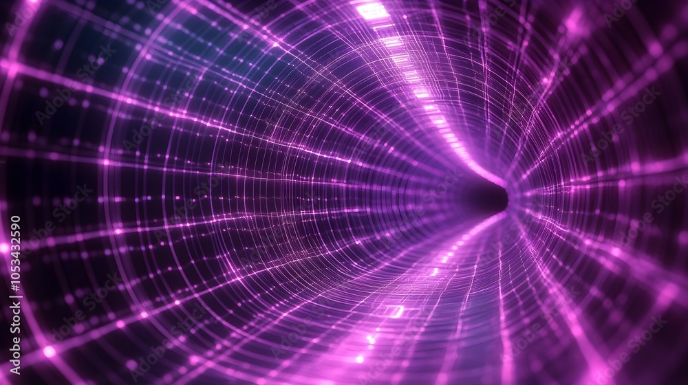 Hypnotic Fractal Vortex in Vibrant Purple Digital Tunnel Illusion Hypnotic Fractal Vortex in Vibrant Purple Digital Tunnel Illusion
