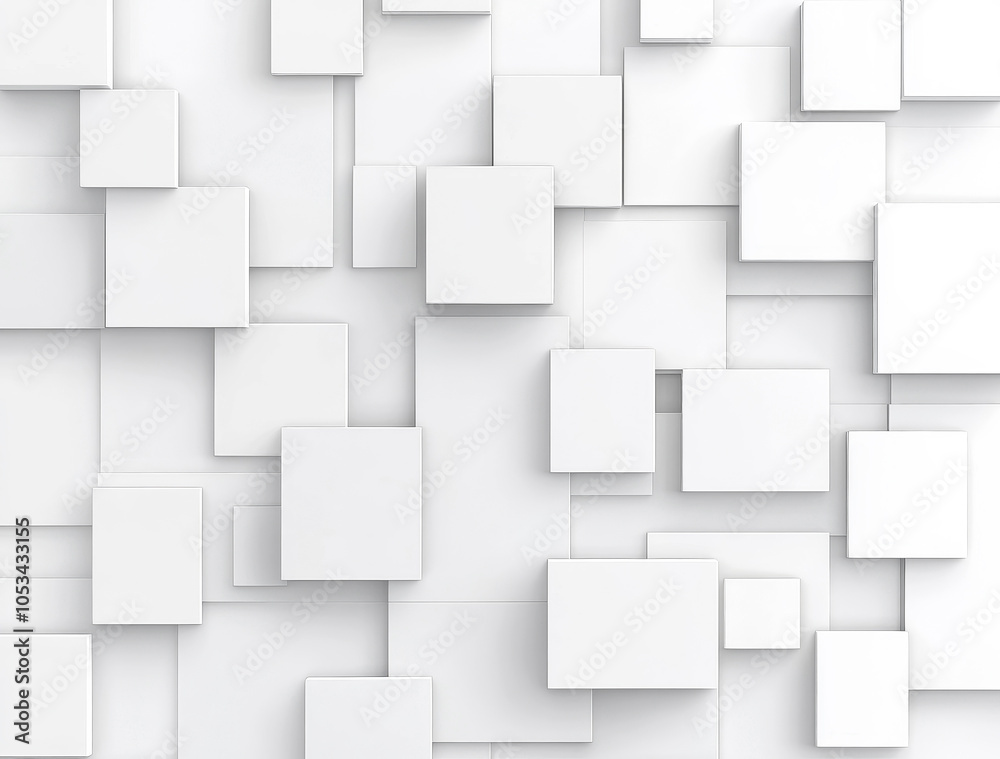 Abstract white background with overlapping squares and rectangles Abstract white background with overlapping squares and rectangles