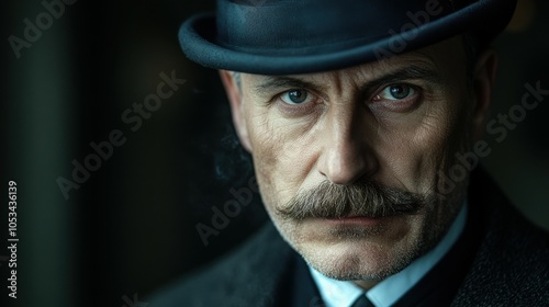 Middle-aged German man with a bowler hat