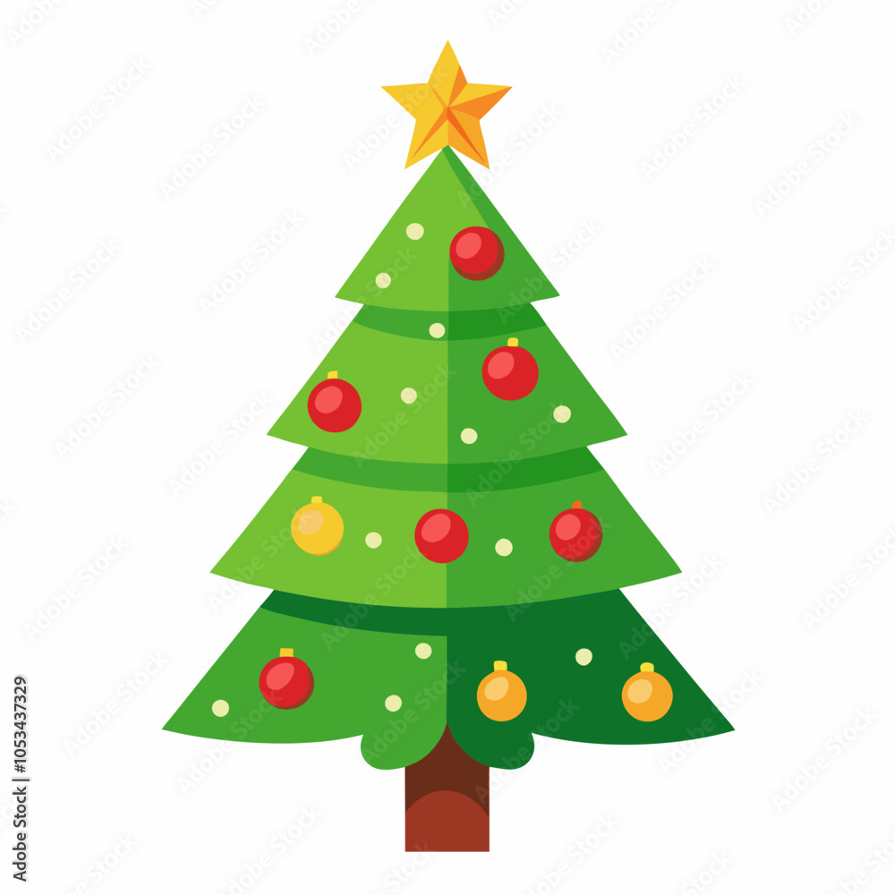 Fototapeta premium christmas tree isolated on white