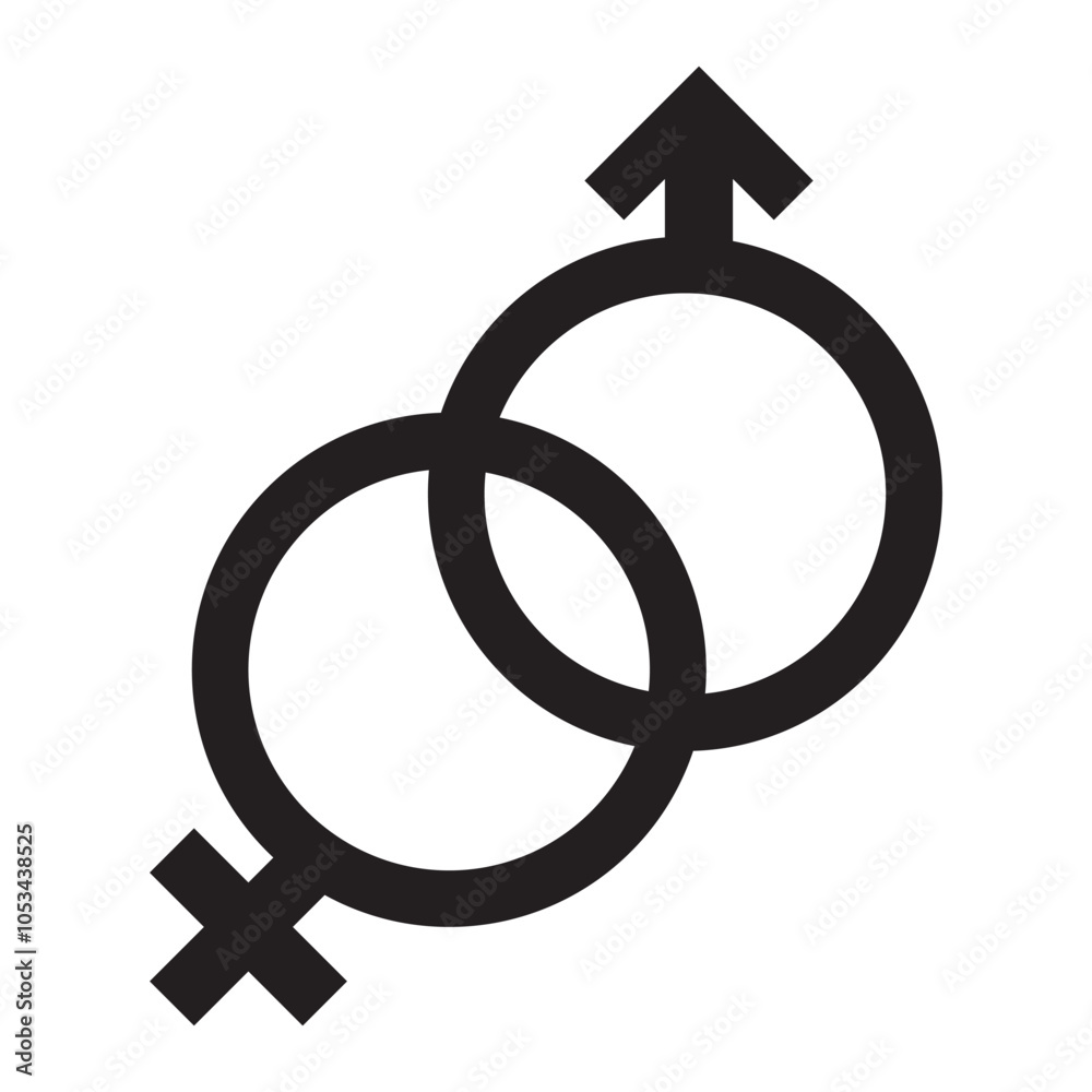 Male and female gender symbols icon. Vector illustration. Male and female gender symbols icon. Vector illustration.