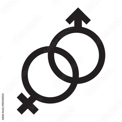 Male and female gender symbols icon. Vector illustration.