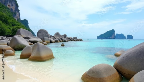 Wallpaper Mural  Enchanting island getaway with turquoise waters and unique rock formations Torontodigital.ca