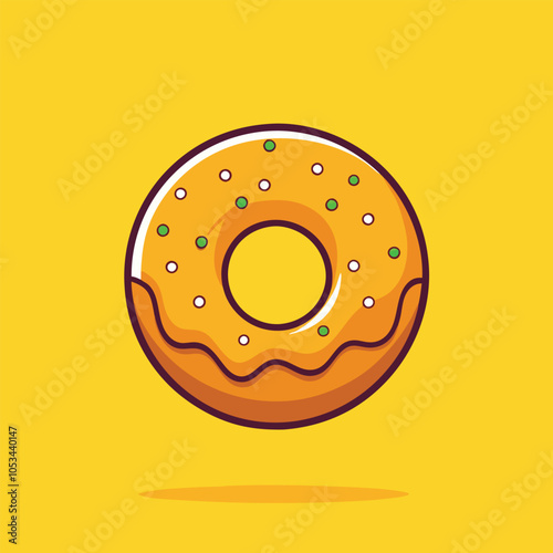 A delicious glazed donut with sprinkles.