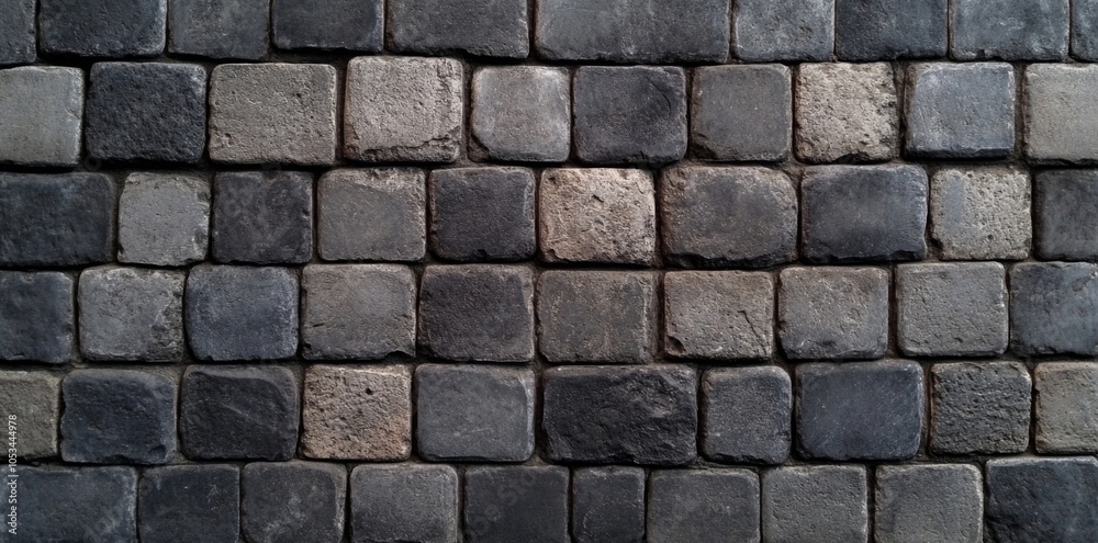 Obraz premium Background scenery includes a gray wall complementing the pavement pattern.