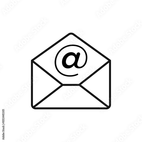 Open email icon vector set collection for web
