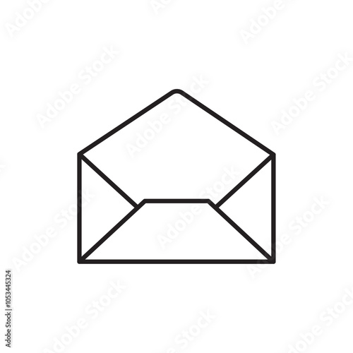 Open envelope icon vector set collection for web