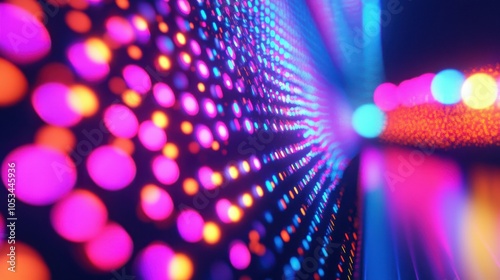 Wallpaper Mural Neon dots forming geometric patterns Torontodigital.ca