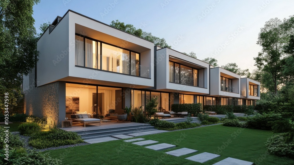 Minimalist urban townhouse with clean lines. Minimalist urban townhouse with clean lines.