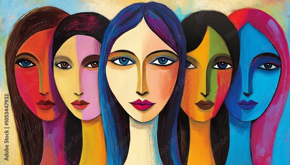 Fototapeta premium Artistic representation of empowerment and inclusivity for women.