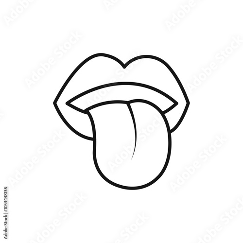 Tongue icon vector set collection for web