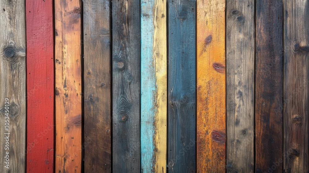 Painted wooden boards with rustic look Painted wooden boards with rustic look