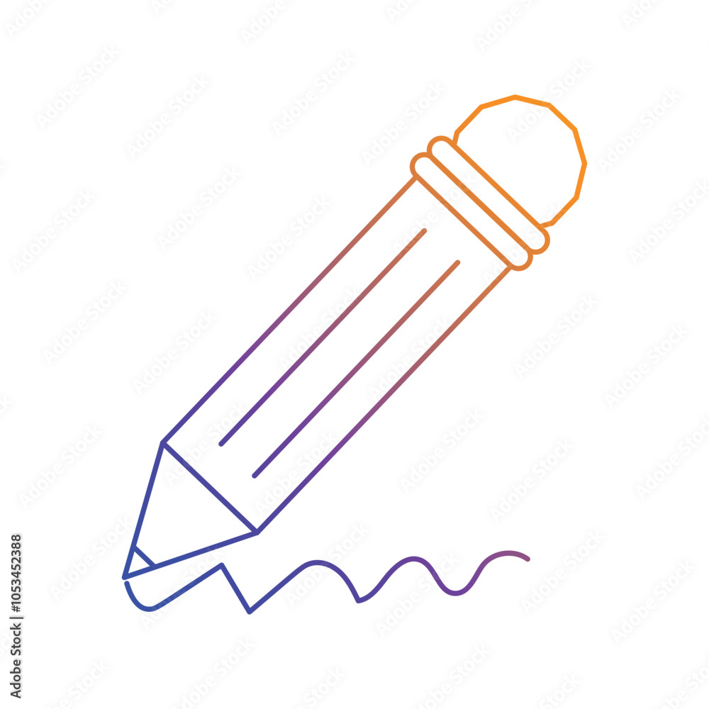 pencil gradient icon with white background vector stock illustration pencil gradient icon with white background vector stock illustration