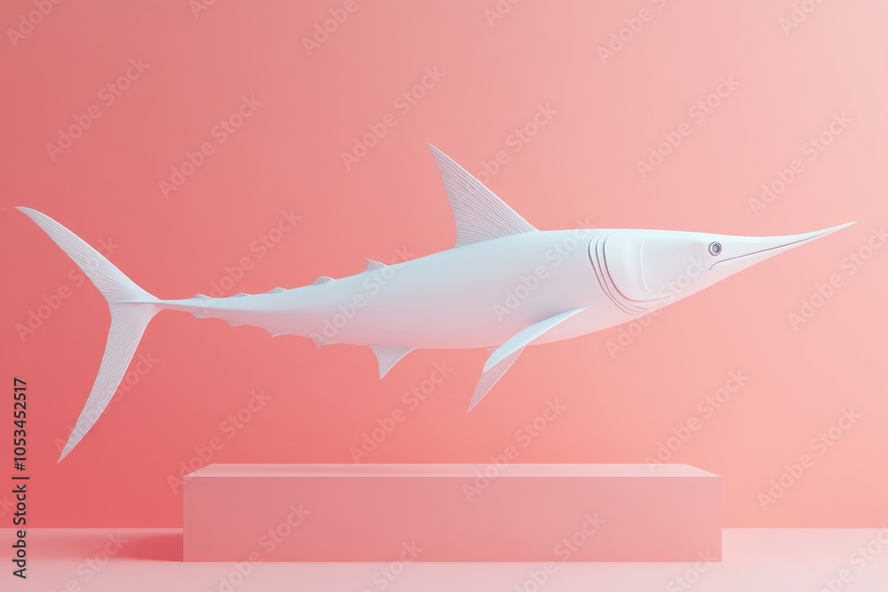 Naklejka premium A fish with a long pointy fin is swimming in a background