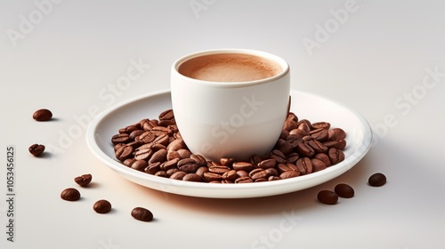 a coffee cup with a small saucer underneath,