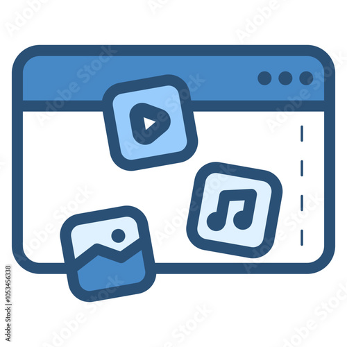 website multimedia content icon