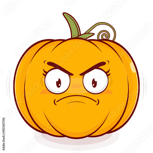 pumpkin angry face cartoon cute