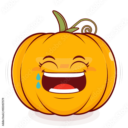 pumpkin laughing face cartoon cute