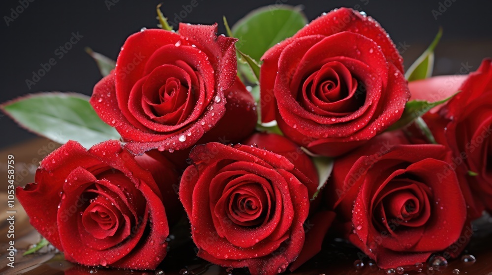 custom made wallpaper toronto digitala delicate bouquet of vibrant red roses, showcasing their velvety petals and rich green leaves,