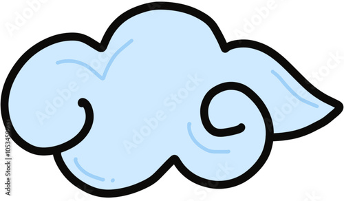 blue color cloud, cartoon cloud