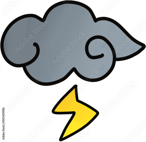 Thunder cloud for decoration, weather concept