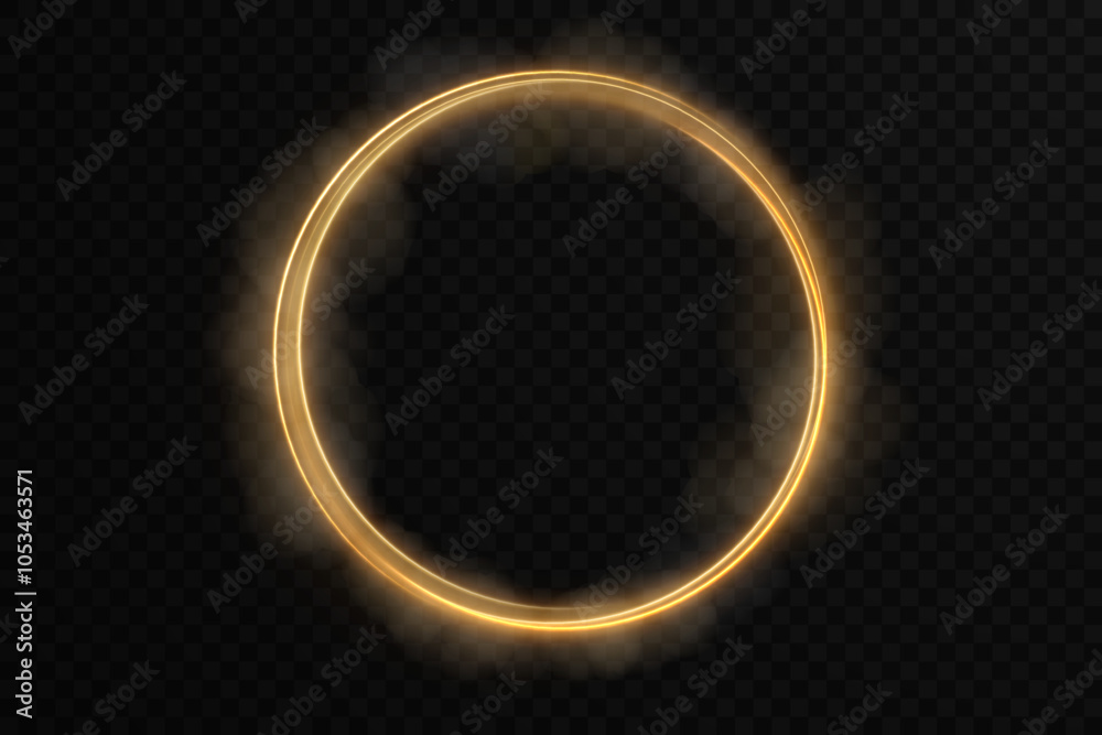 Christmas circle background with golden light neon effect. Glowing circle line with neon effect. Glowing blue circle trace. Magical glitter swirl trail effect on black background.
Christmas circle background with golden light neon effect. Glowing circle line with neon effect. Glowing blue circle trace. Magical glitter swirl trail effect on black background.