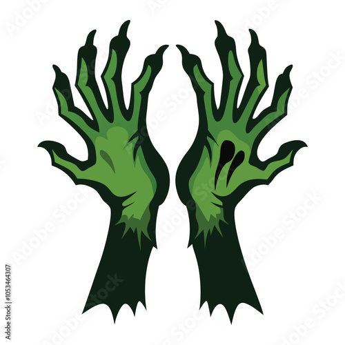 creepy zombie hands vector illustration.