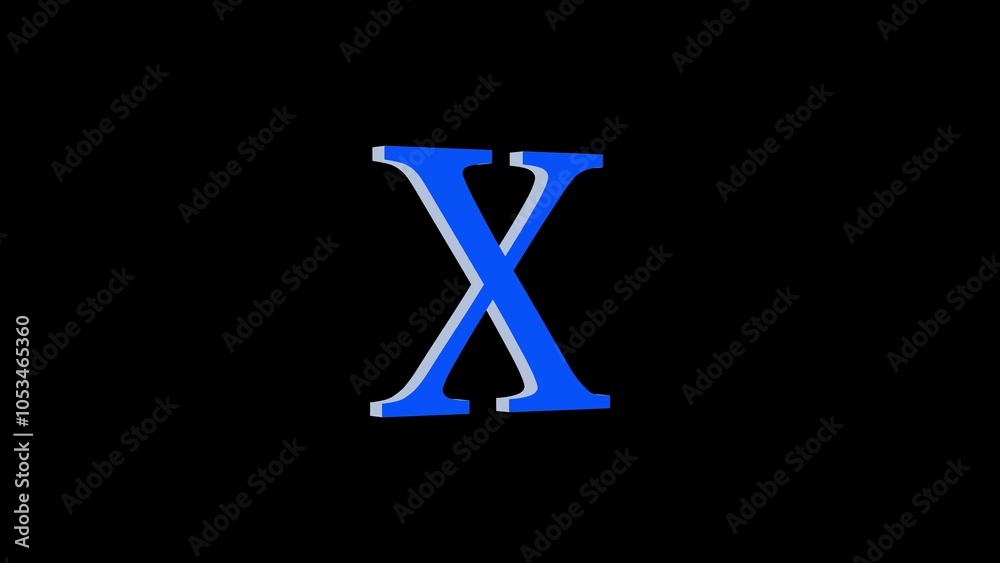 X letter logo loopable rotated blue color black background X letter logo loopable rotated blue color black background