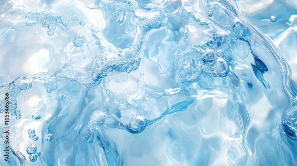 Obraz premium Abstract Water Waves with Bubbles and Light Reflections