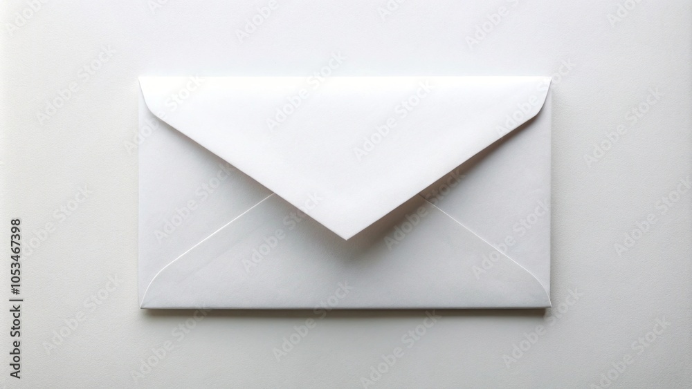 White paper envelope isolated on white background