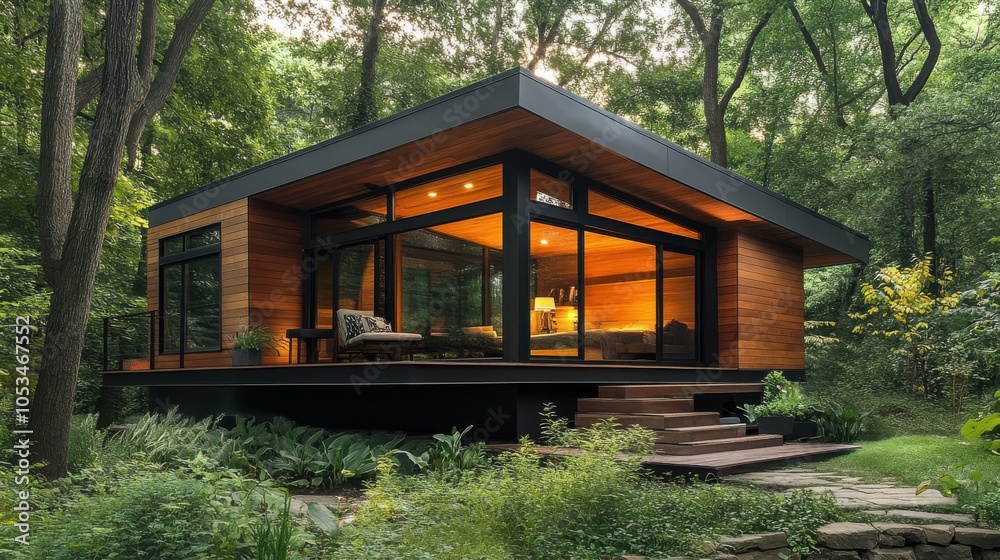 Modernist tiny house with cutting-edge design. Modernist tiny house with cutting-edge design.