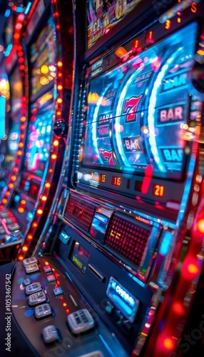 Experience the rush of excitement as a joyful individual wins the jackpot at a casino slot machine, capturing the elation of victory while hinting at the underlying concept of gambling addiction.