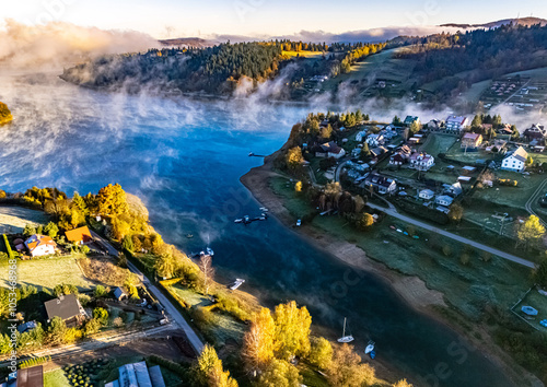 View of Lake Solina in Bieszczady Mountains, Poland photo