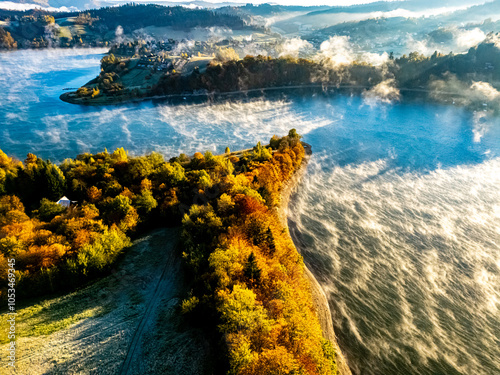 View of Lake Solina in Bieszczady Mountains, Poland photo