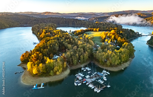 View of Lake Solina in Bieszczady Mountains, Poland photo