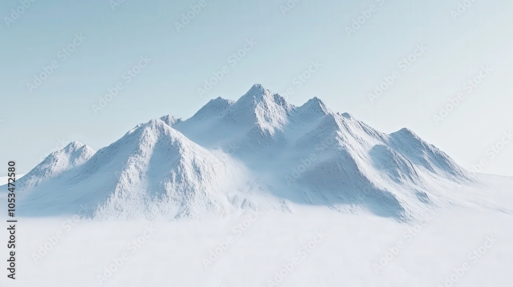 Majestic Snow-Capped Mountains Rising Above a Sea of Clouds in Serenity and Stillness Majestic Snow-Capped Mountains Rising Above a Sea of Clouds in Serenity and Stillness