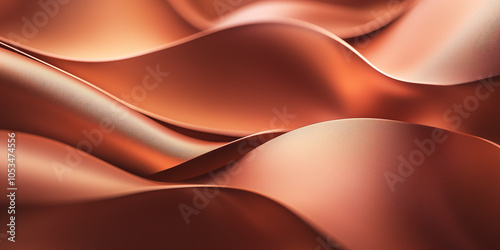 Copper bronze light golden pink wavy swirl abstract background
