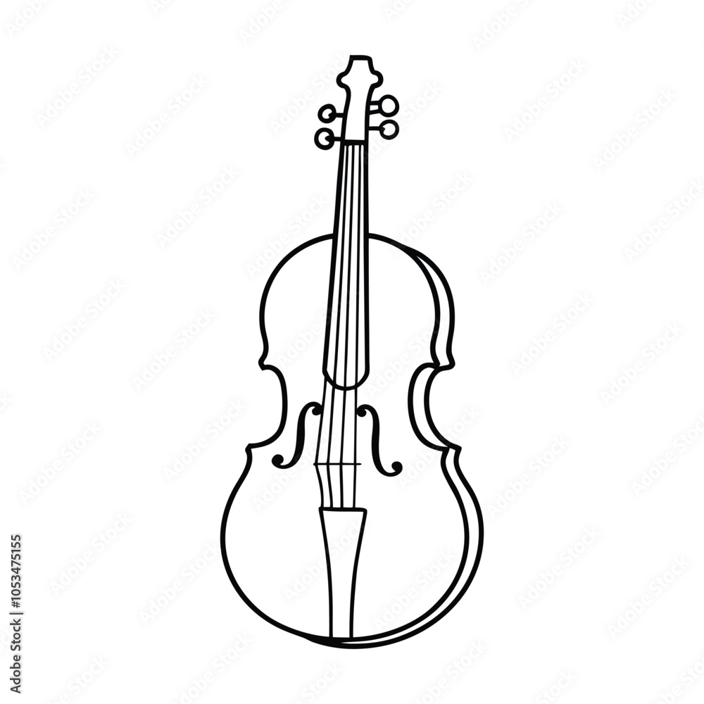Fototapeta premium Cello Instruments Clipart Design - Musical Equipment vector illustration