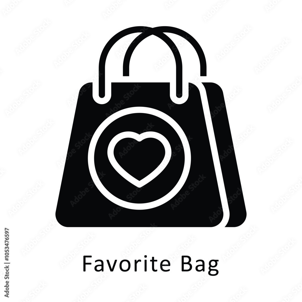 Obraz premium Favorite Bag vector Gylph Design icon. Winter Travelling Symbol on White background EPS 10 File