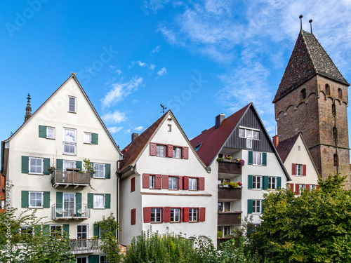 Metzgerturm und Historische Häuser an der Ulmer Stadtmauer, Ulm, Baden-Württemberg, Deutschland photo