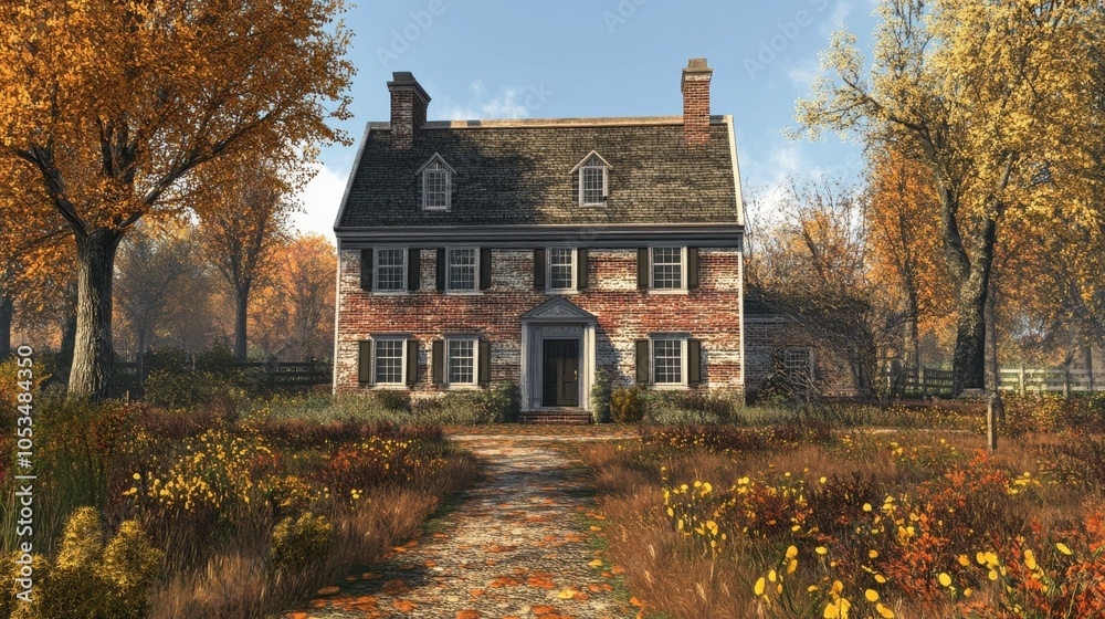 Obraz premium Saltbox house with a historical, classic look.