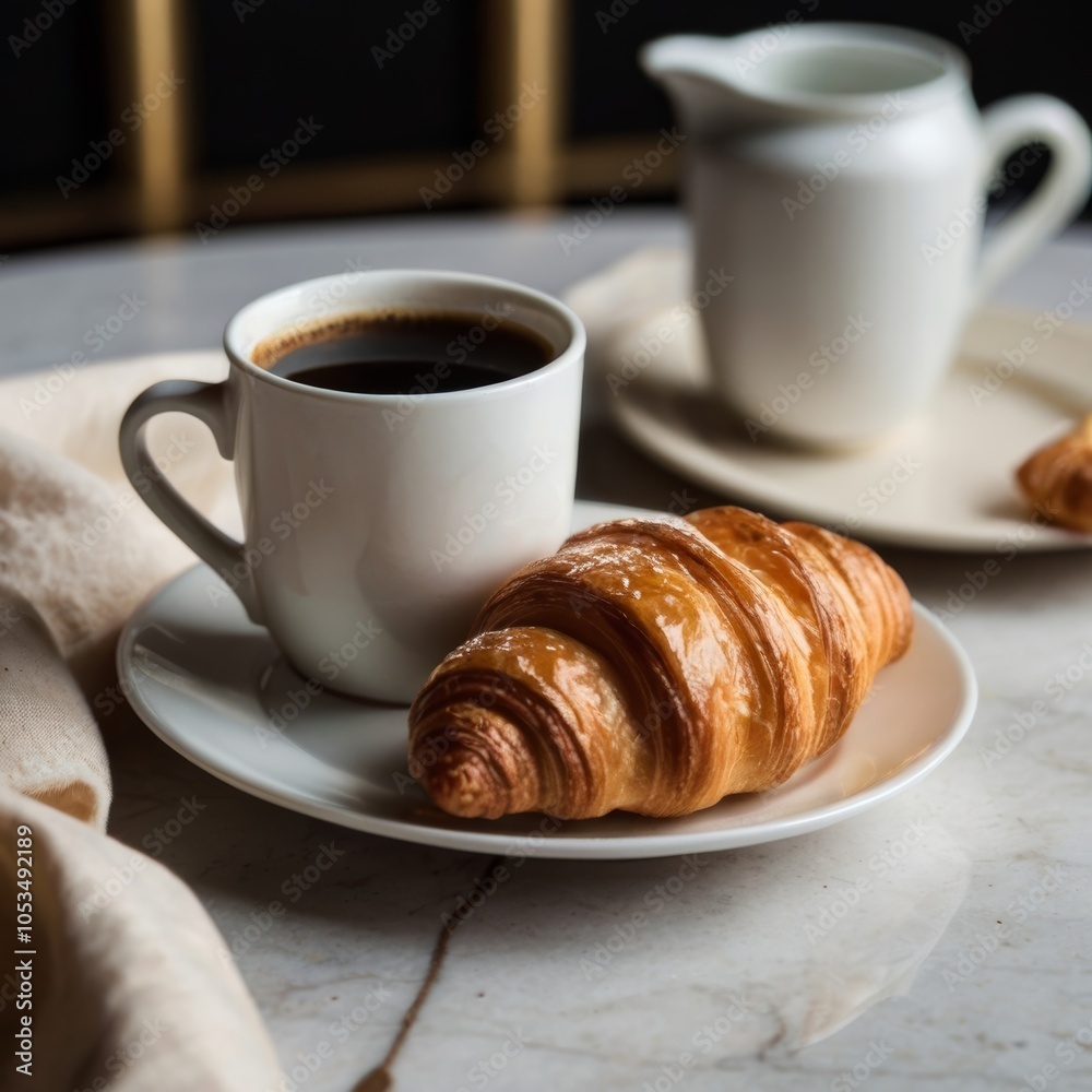 coffee and croissant coffee and croissant