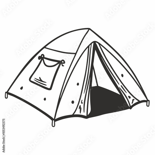 Hand Drawn Tent Illustration for Camping and Outdoor Adventures