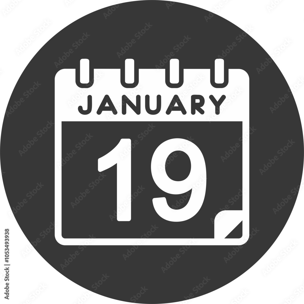 19 January Vector Icon Design 19 January Vector Icon Design