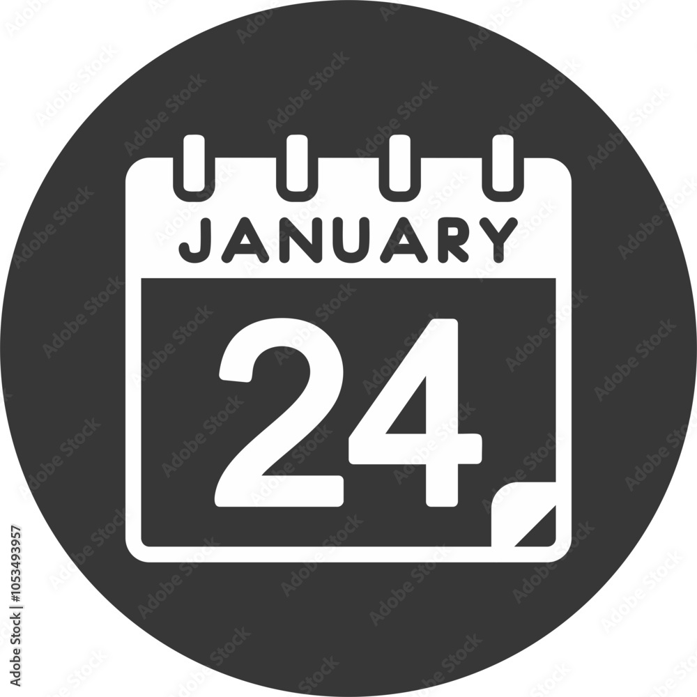 24 January Vector Icon Design 24 January Vector Icon Design