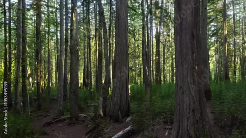 Wallpaper Mural  A Serene Forest Trail Beckons. trees in the forest Torontodigital.ca