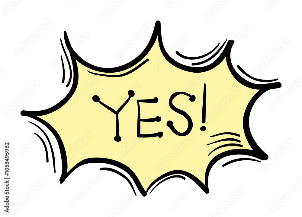 Png yes text bubble funky hand drawn doodle cartoon sticker Png yes text bubble funky hand drawn doodle cartoon sticker