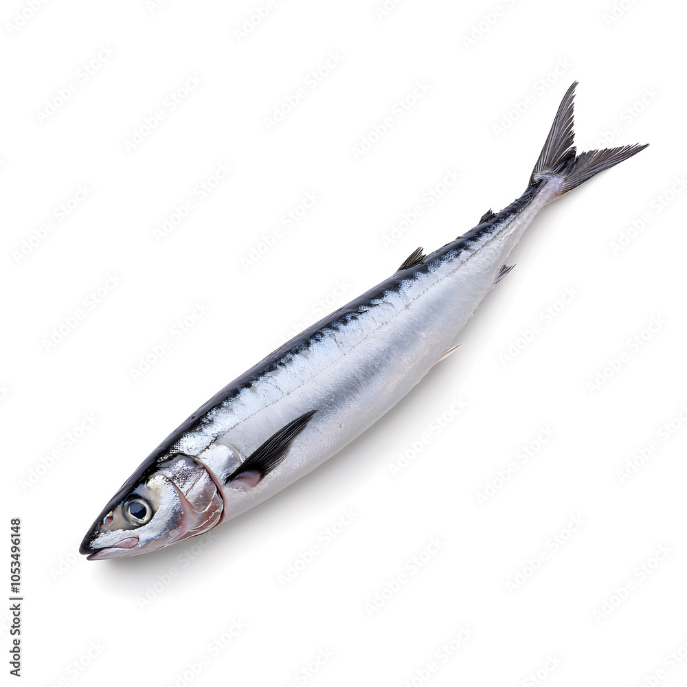 Atlantic mackerel fish top view isolated on white background Atlantic mackerel fish top view isolated on white background