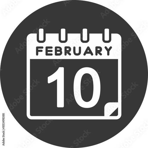 10 February Vector Icon Design